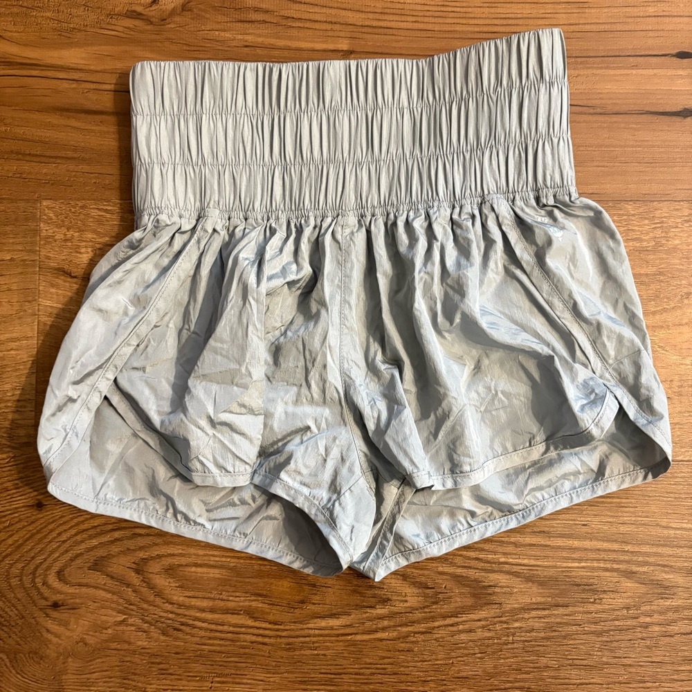 Free People Light Gray High-Waisted Athletic Shorts